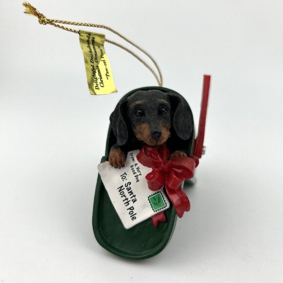 Danbury Mint Delightful Dachshunds Christmas Ornament PAW-CEL POST - Picture 8 of 10